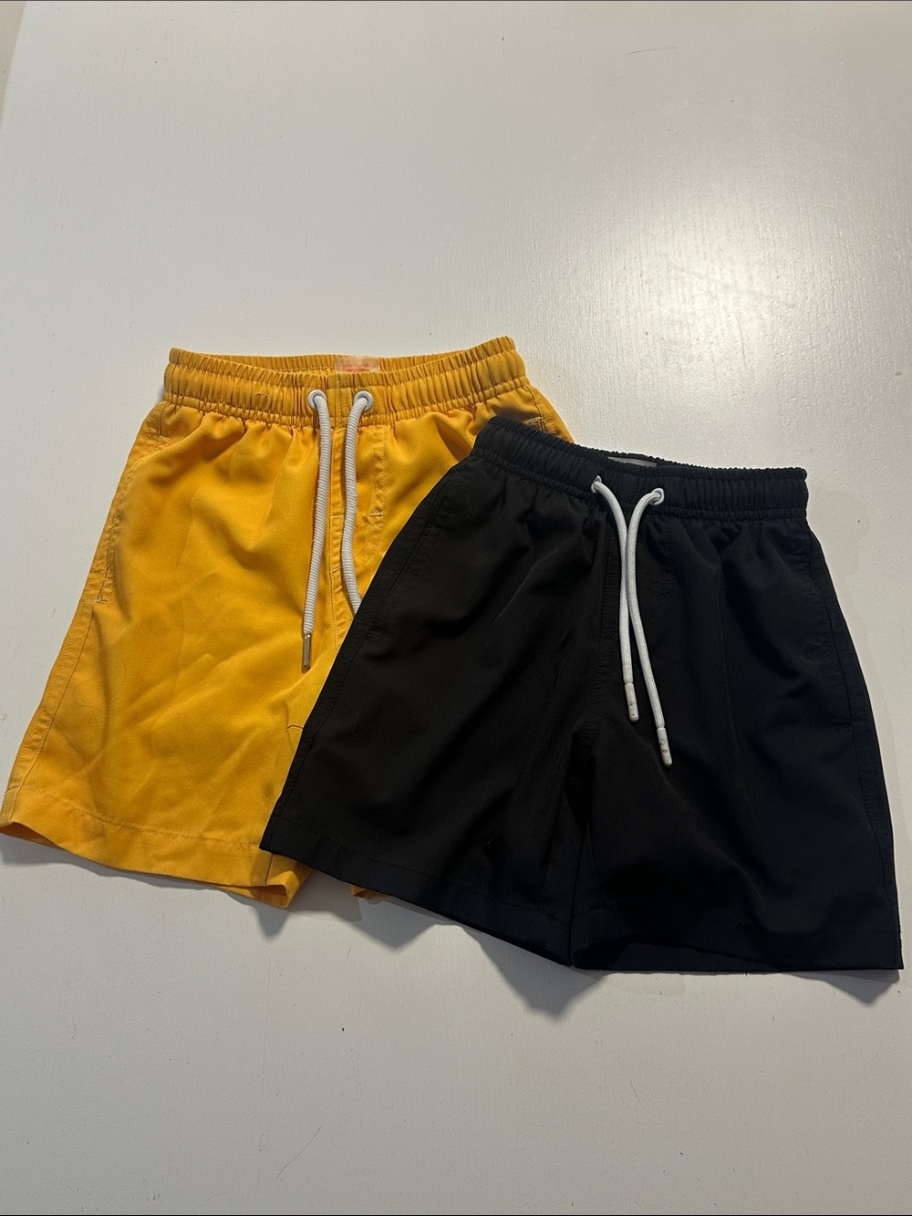 Boys No Mesh Swim Shorts - Yellow and Black 4T